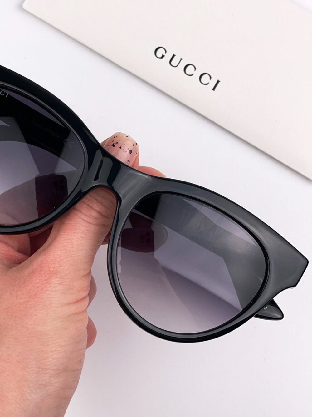 GUCCI GG0763S 001 BLACK CAT EYE SUNGLASSES